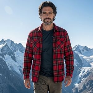 100% Cotton 2XL Magellan Canyon Creek Flannel Shirt Mens Red/Black Plaid NWT